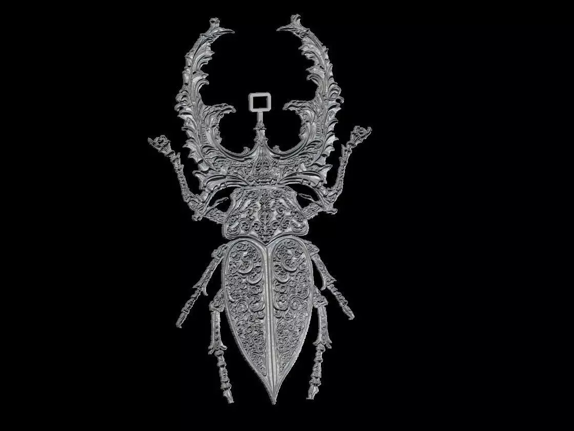 Stag Beetle Pendant Sculpture 3D print model_3