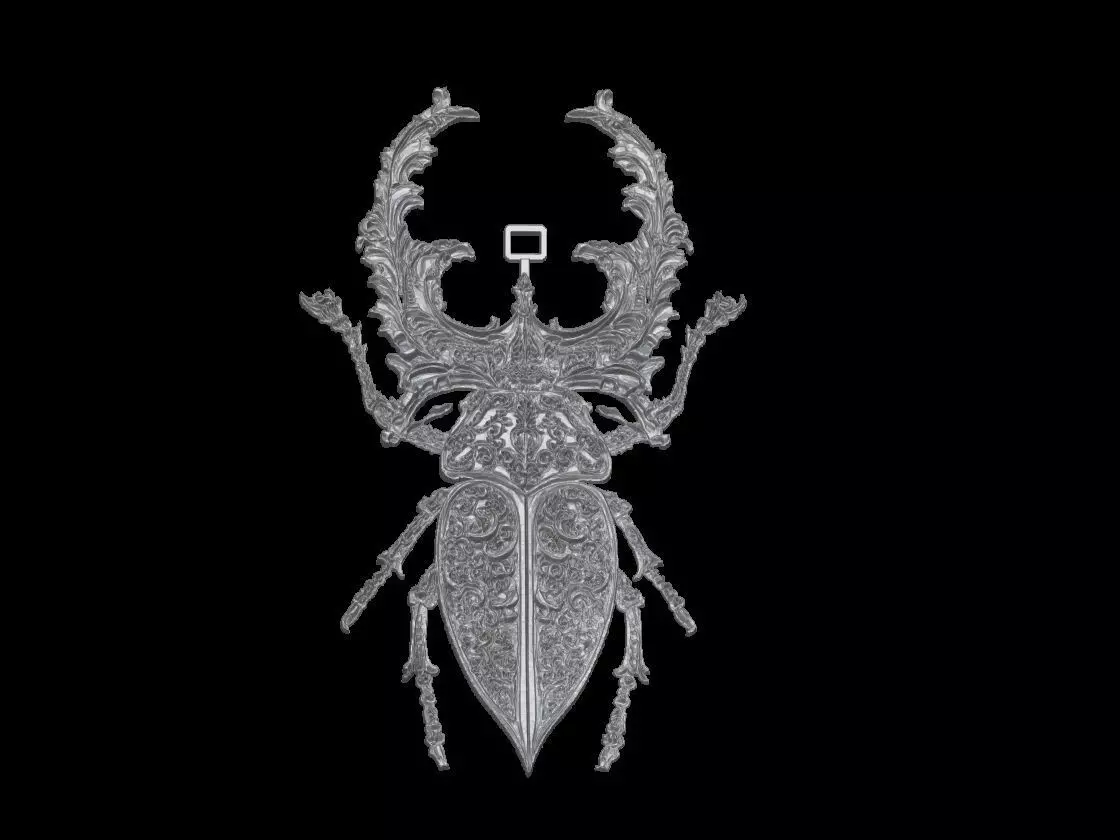 Stag Beetle Pendant Sculpture 3D print model_4