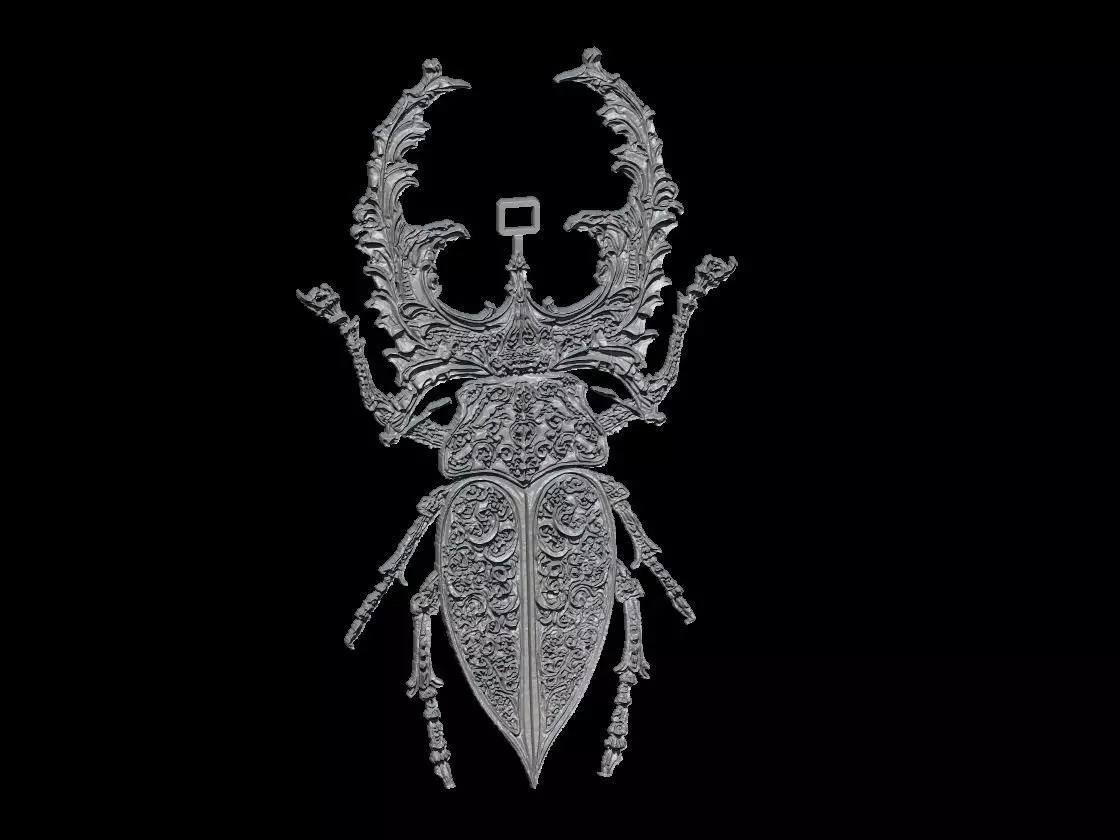 Stag Beetle Pendant Sculpture 3D print model_5