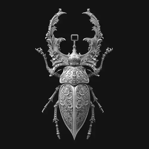 Stag Beetle Pendant Sculpture