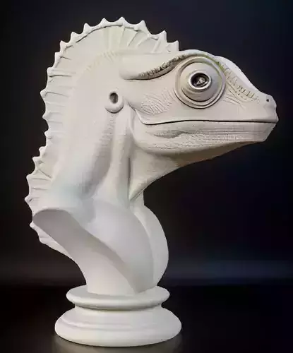 Chameleon Bust 3D STL Printable - 3D Model STL