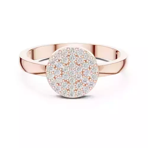 Round Cut Cluster Diamond Engagement Ring 3DM STL Video