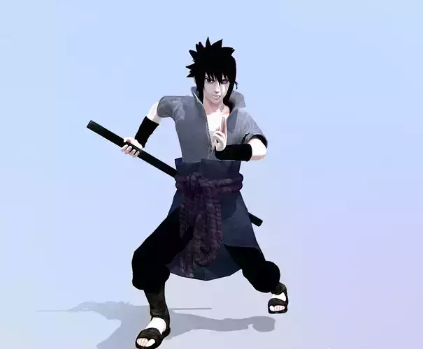 Ninjutsu Pose Idle Sasuke Utchiha  Bandai inc Animated 3D model