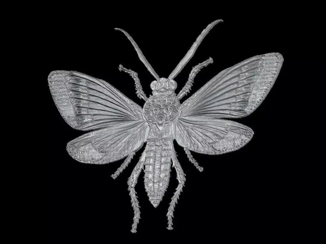 Ornate Grasshopper Pendant Sculpture 3D print model_4