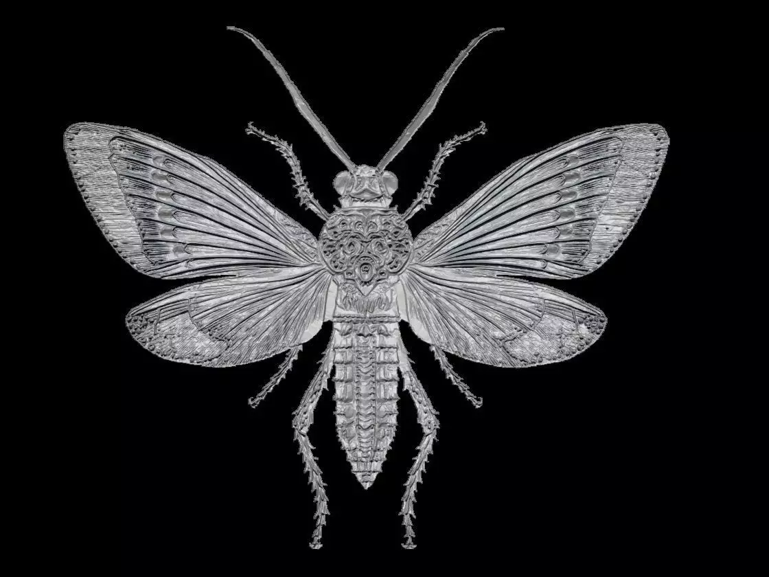 Ornate Grasshopper Pendant Sculpture 3D print model_1