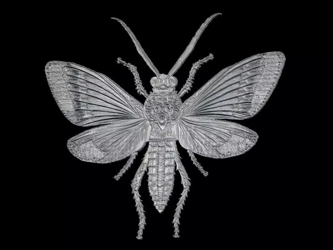 Ornate Grasshopper Pendant Sculpture 3D print model_2