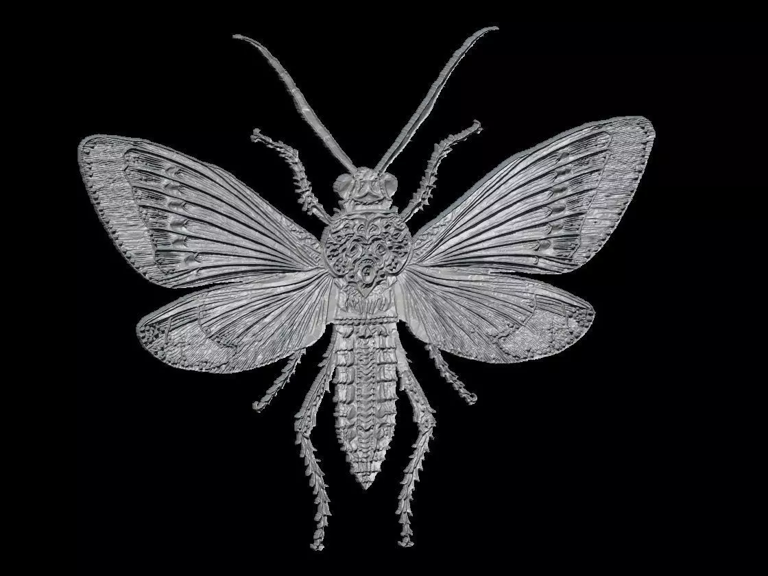 Ornate Grasshopper Pendant Sculpture 3D print model_3