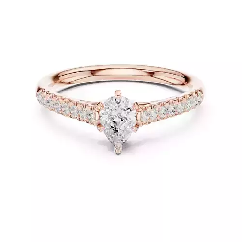 Pear Cut Diamond Engagement Wedding Ring 3DM STL Video