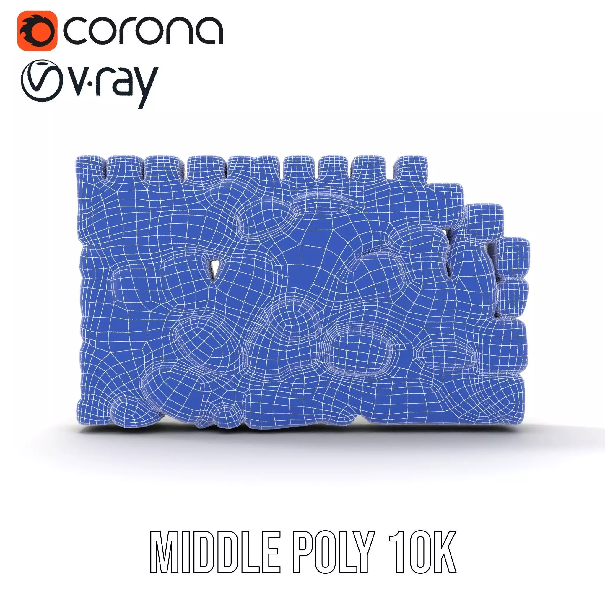 Mossy Stone Wall model pack Low-poly 3D model_22