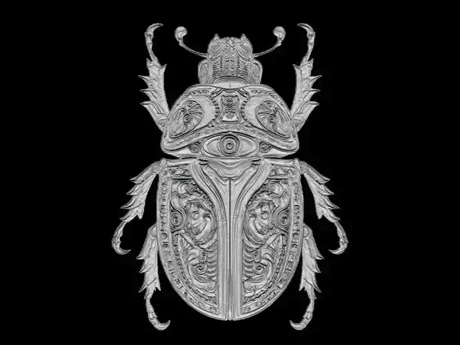  Ornate Scarab Beetle Sculpture 