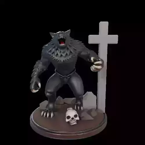 2140COLORFUL Werewolf Howling  3D Model  beast
