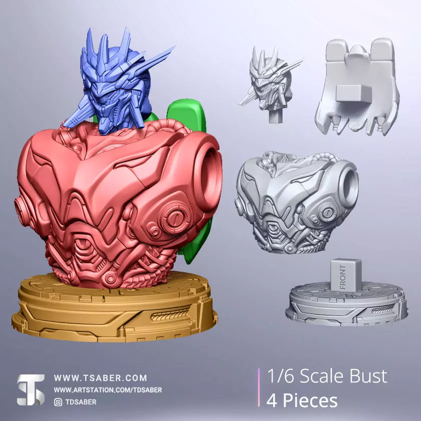 Gunbuster Bust 3D print model_3
