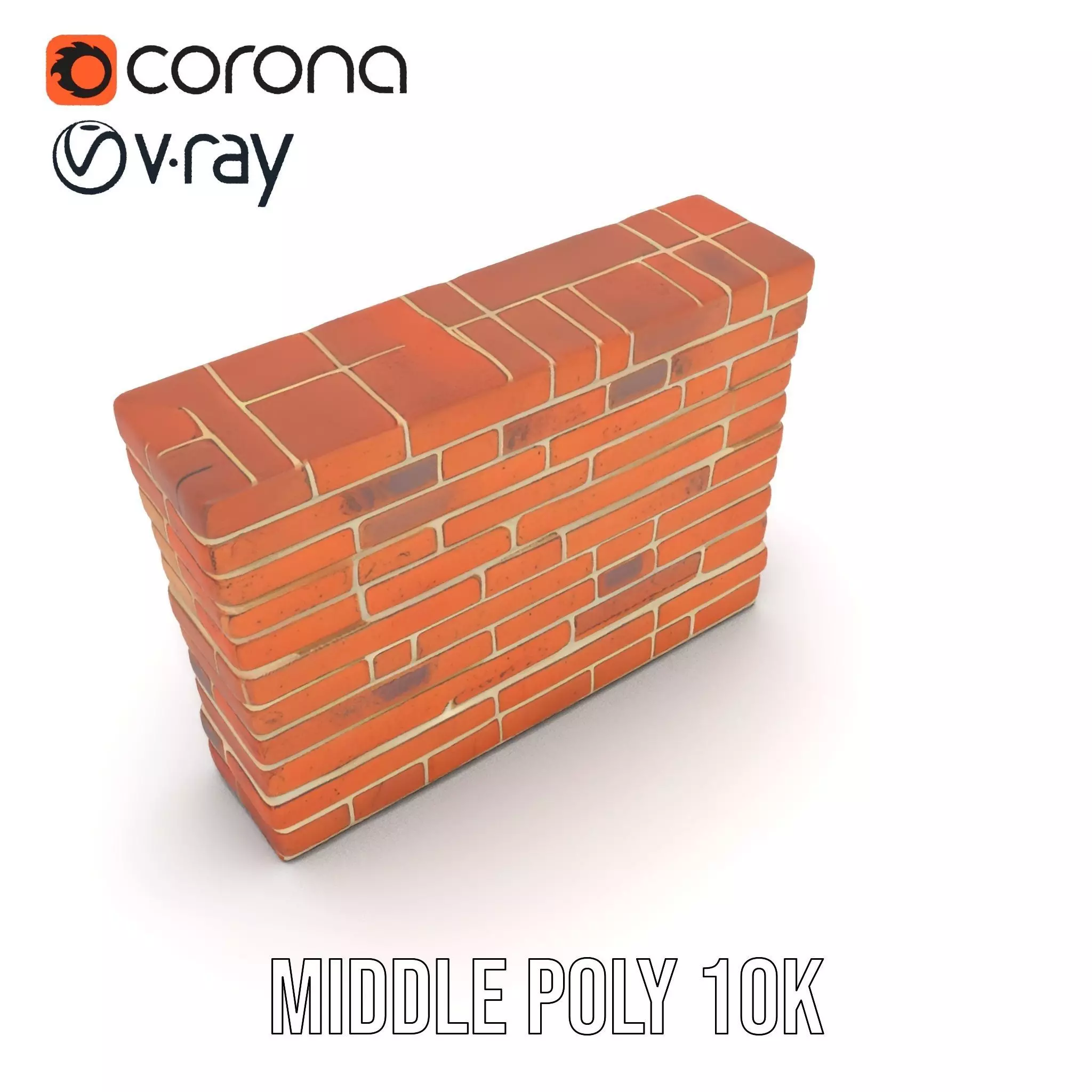 Rustic Brick Wall model pack Low-poly 3D model_19