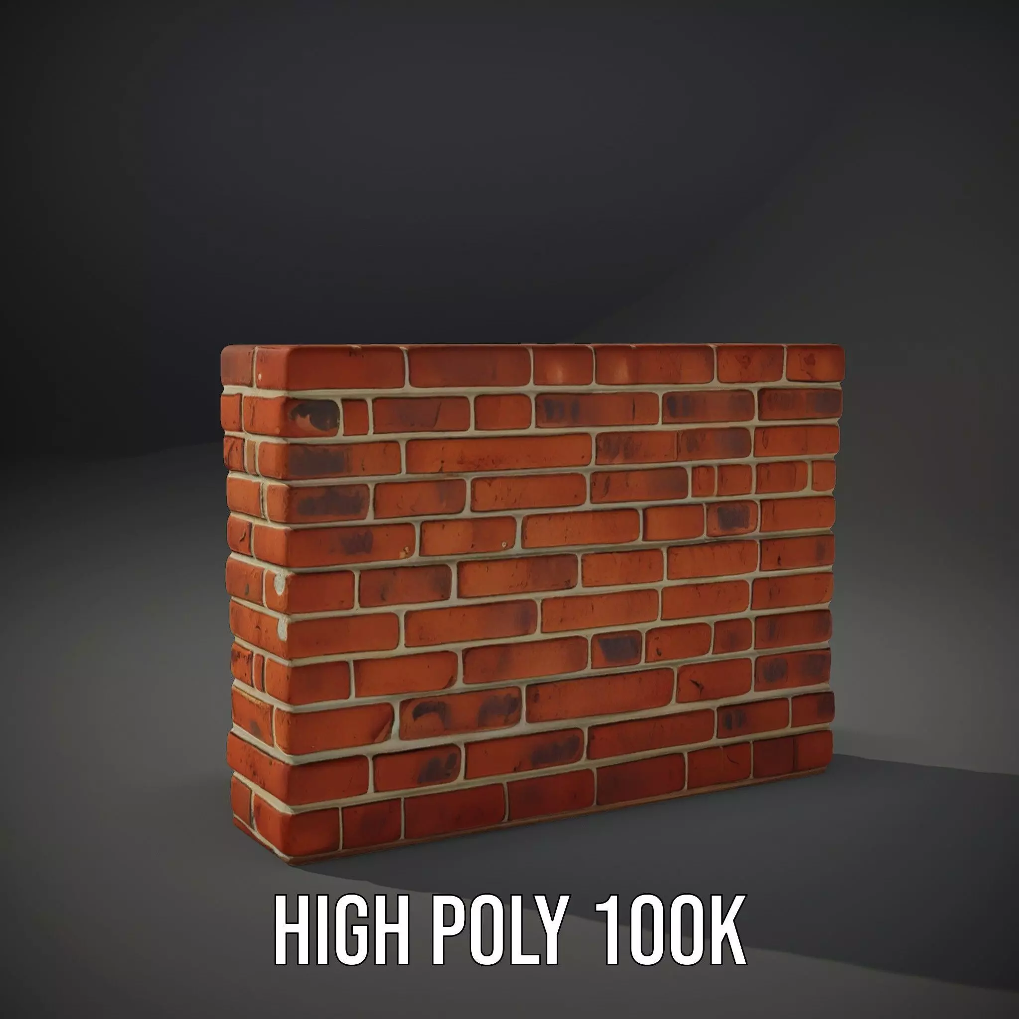 Rustic Brick Wall model pack Low-poly 3D model_9
