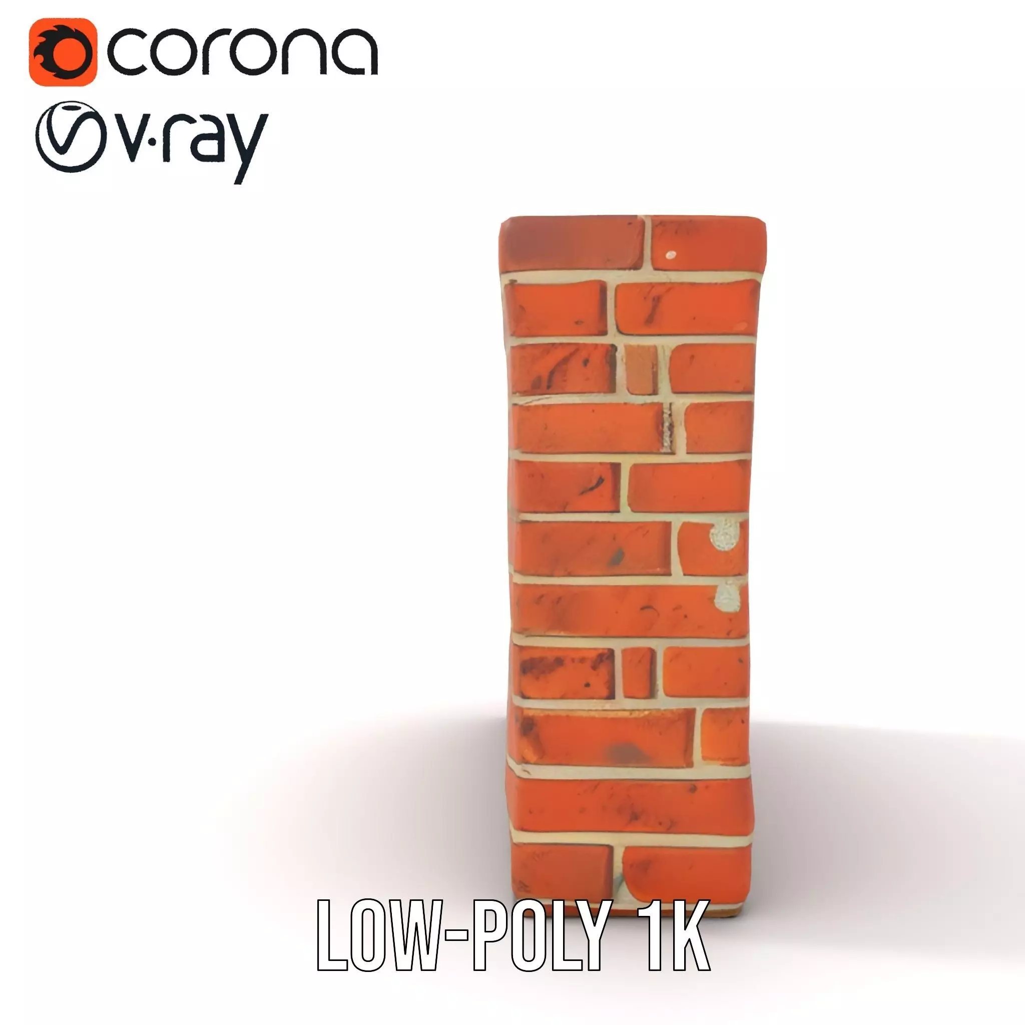 Rustic Brick Wall model pack Low-poly 3D model_23