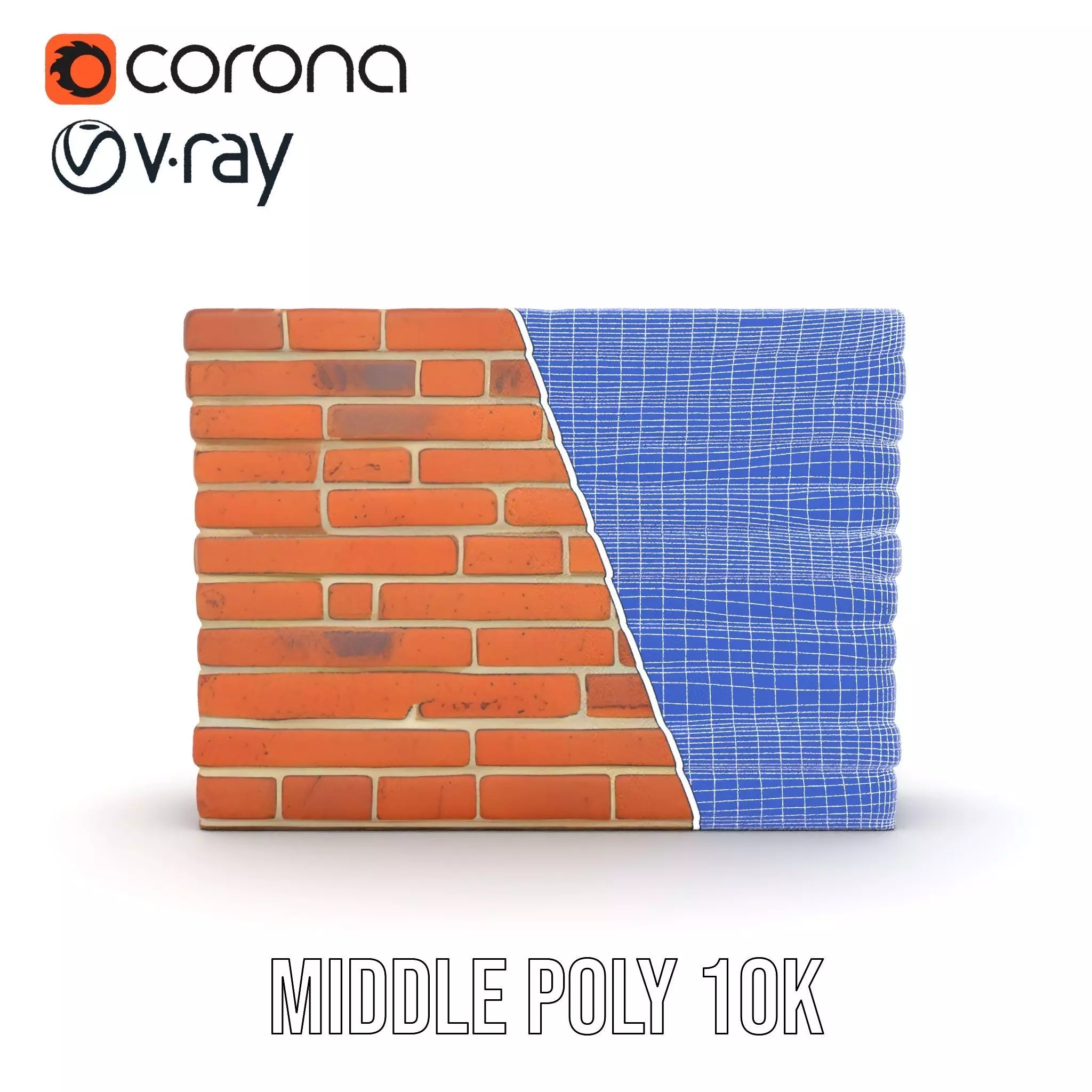 Rustic Brick Wall model pack Low-poly 3D model_28