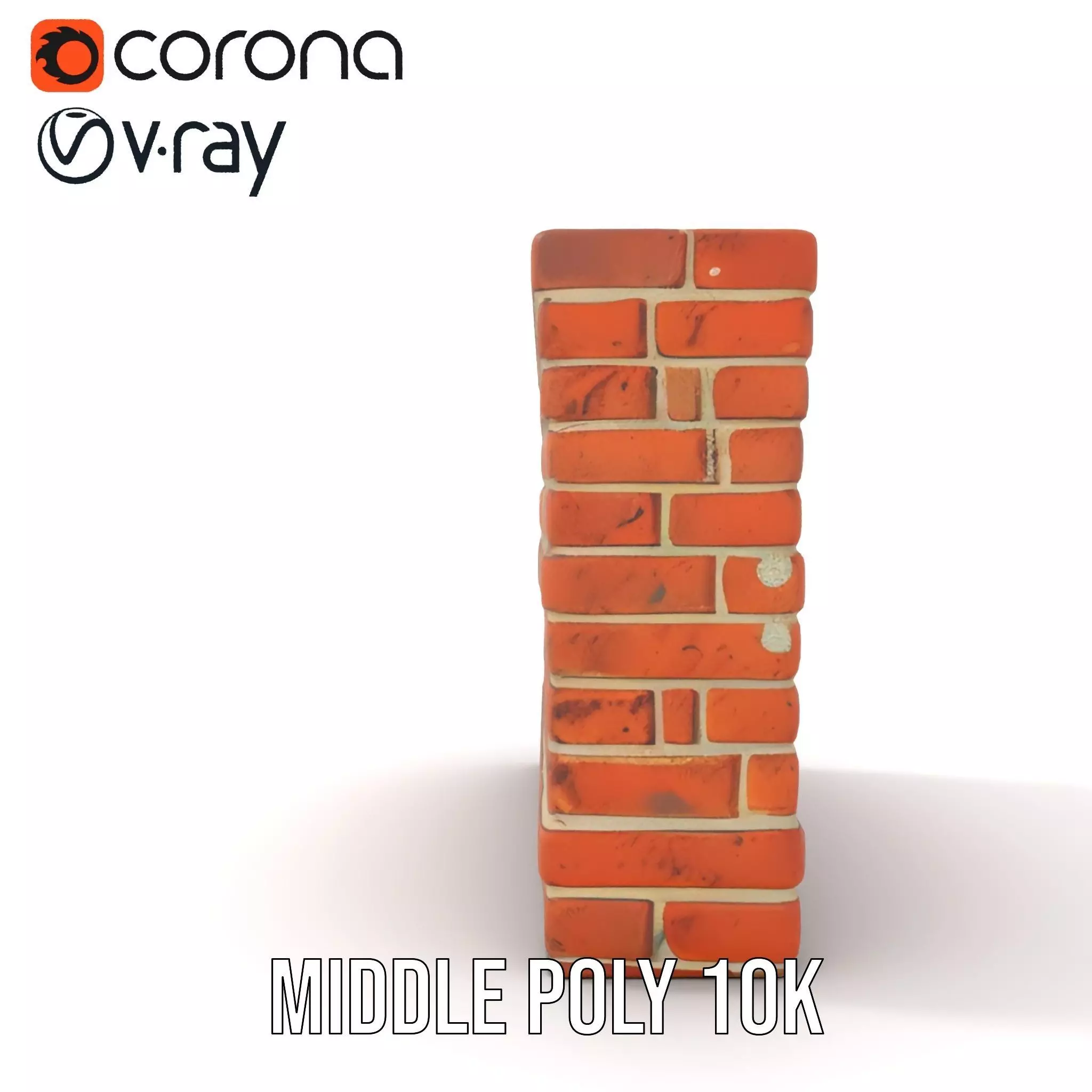 Rustic Brick Wall model pack Low-poly 3D model_22