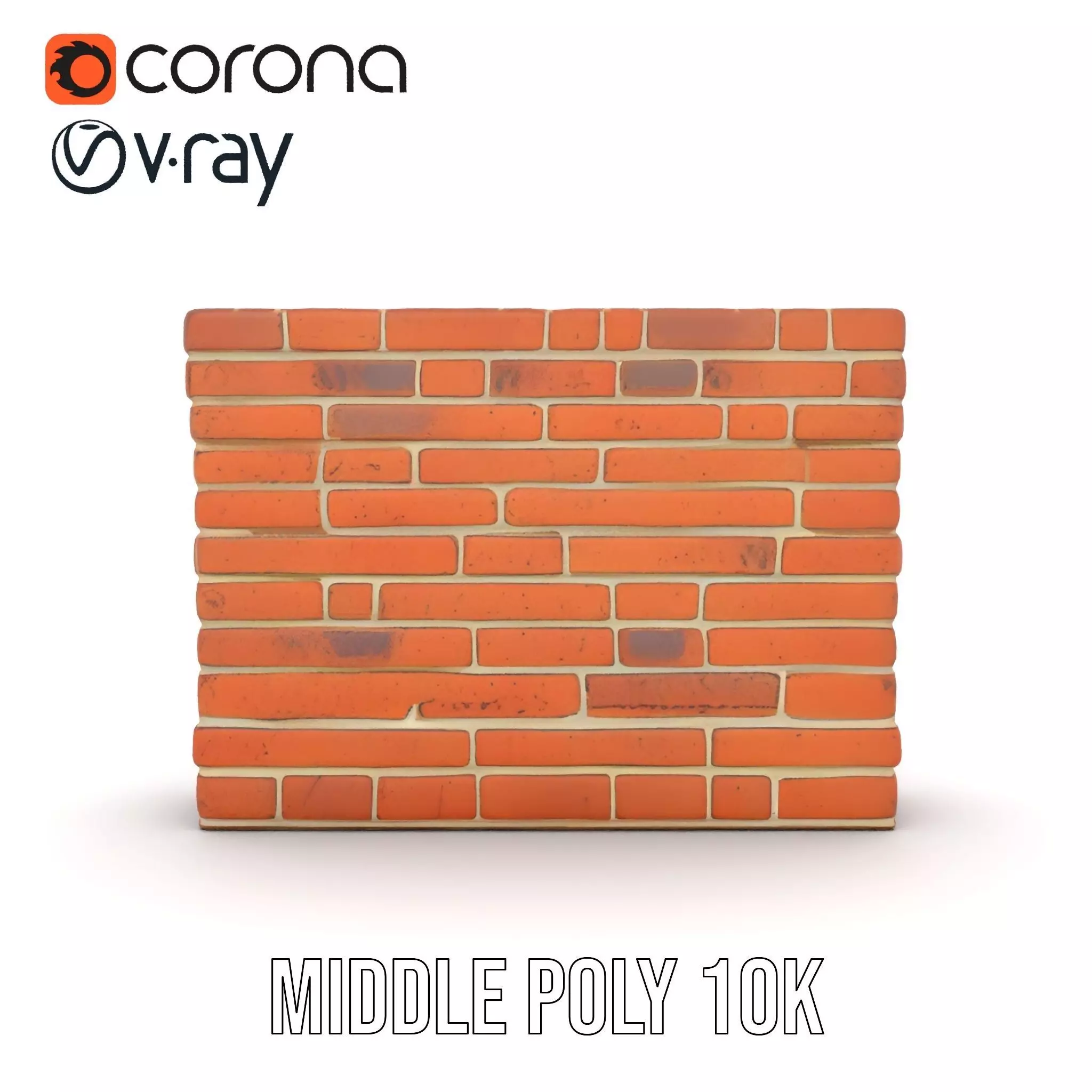 Rustic Brick Wall model pack Low-poly 3D model_14