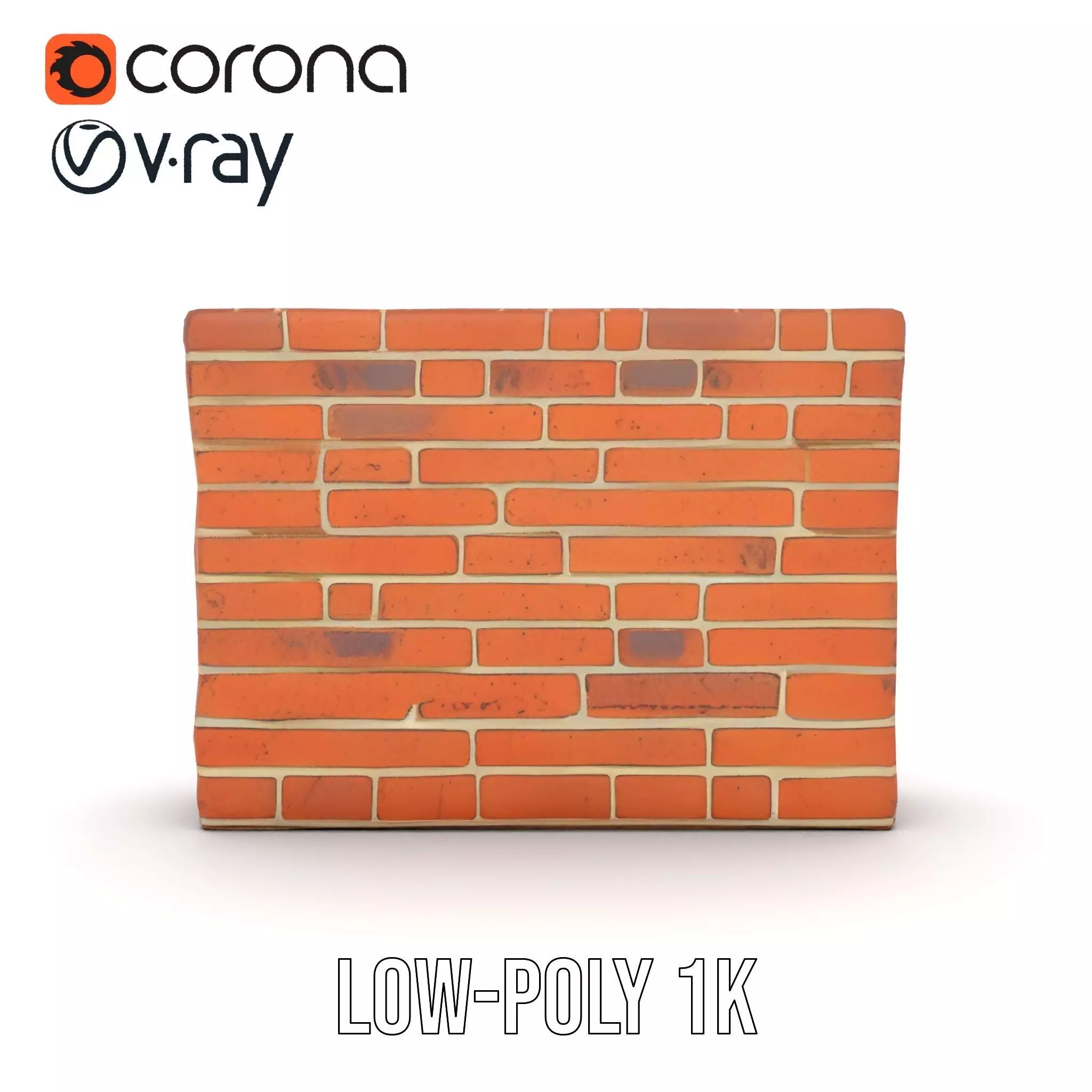 Rustic Brick Wall model pack Low-poly 3D model_13