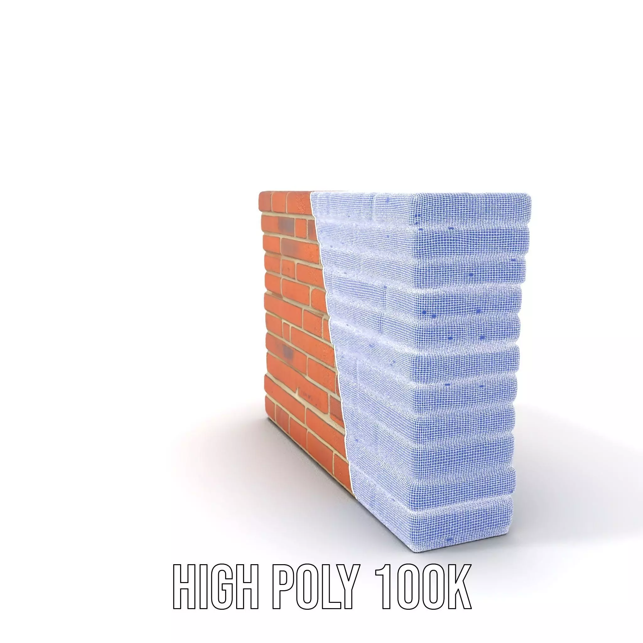 Rustic Brick Wall model pack Low-poly 3D model_5
