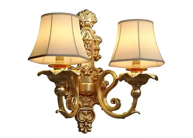 Golden sconce in classic style Wall lamp Double Light 