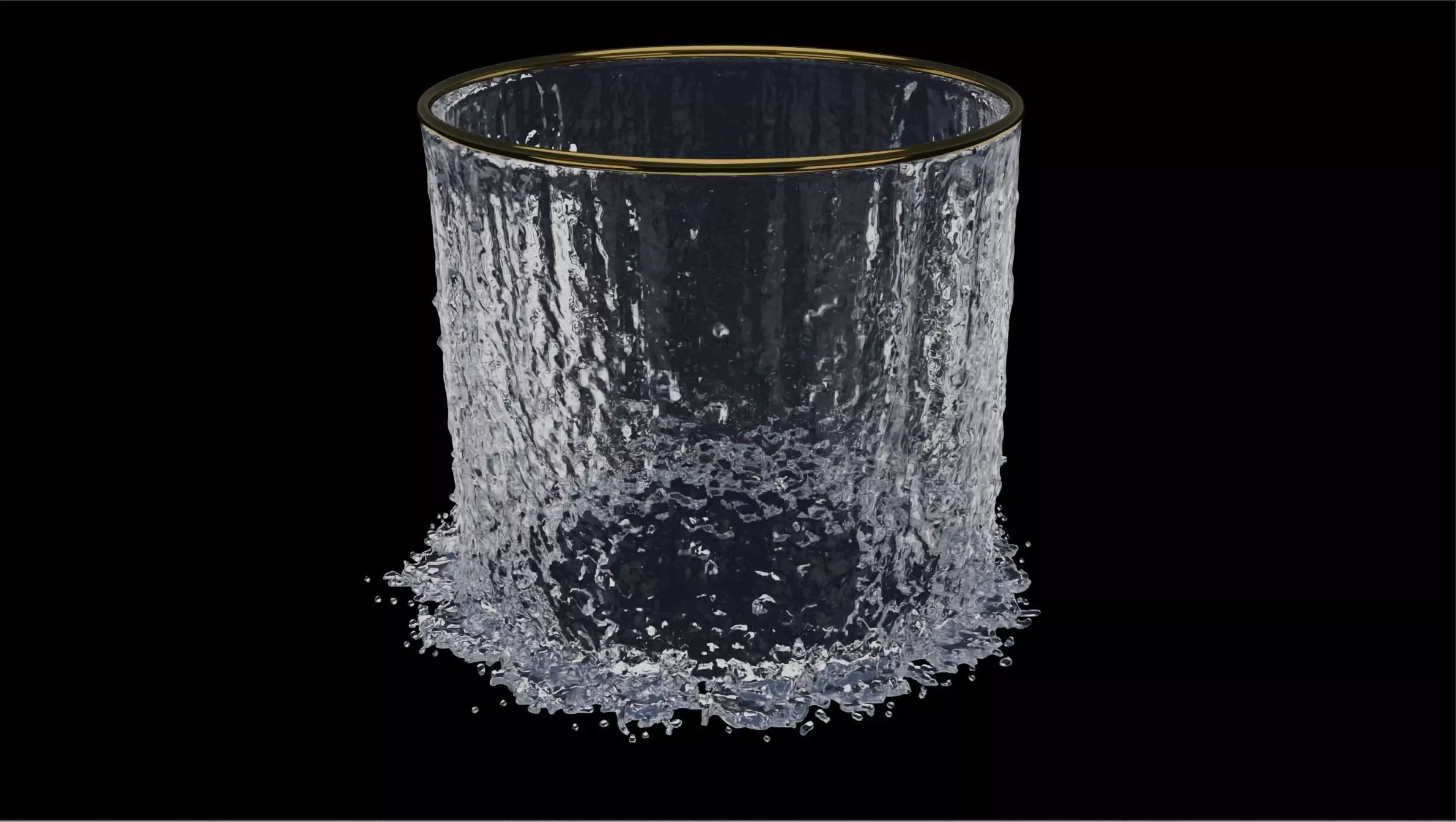 Waterfall Fountain 3D Animation Low-poly 3D model_0