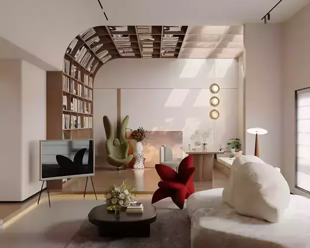 ndustrial Living Interior scene