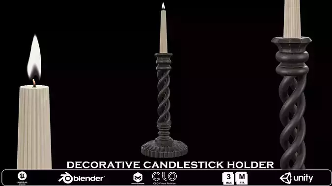 Decorative Candlestick Holder -  Antique Twisted Candle Stand