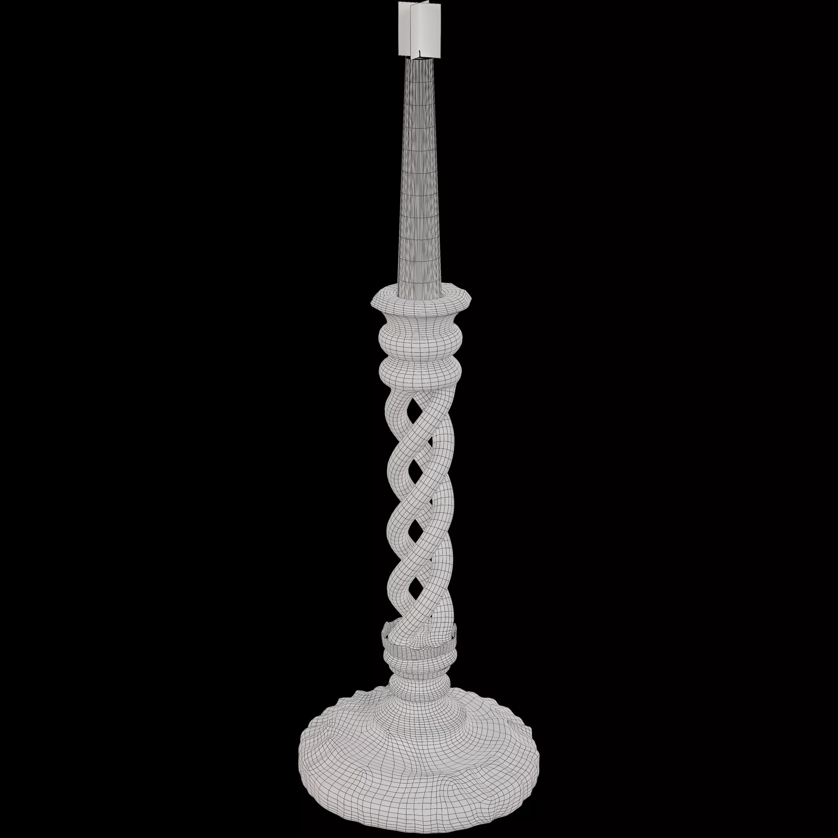 Decorative Candlestick Holder -  Antique Twisted Candle Stand 3D model_6