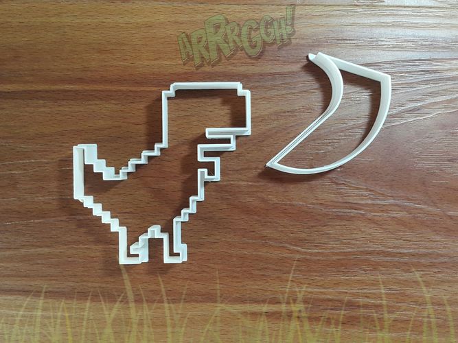 Pixel Dinosaur cookie cutter 3D print model