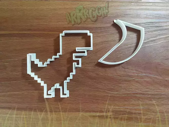 Pixel Dinosaur cookie cutter 3D print model
