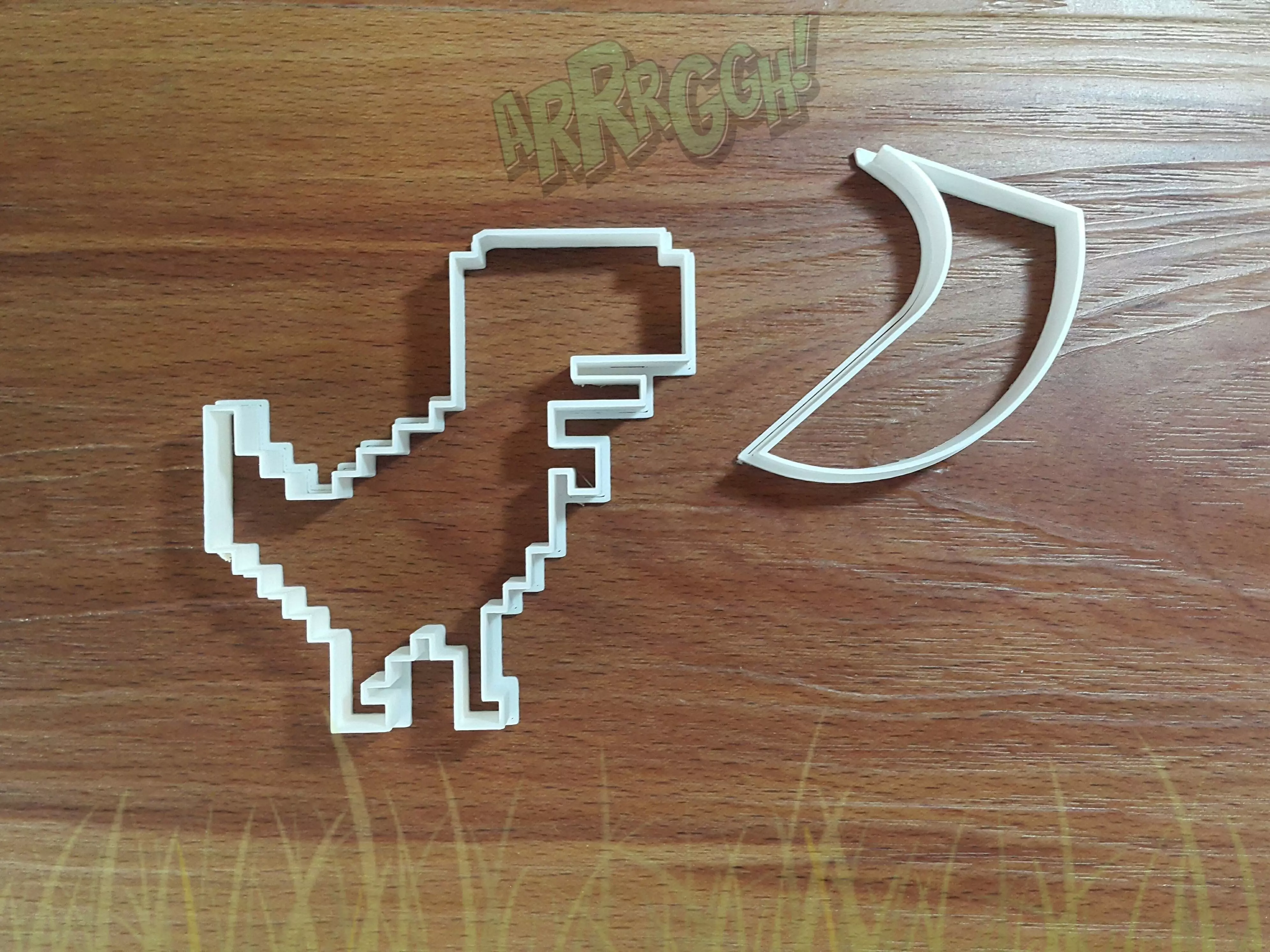 Pixel Dinosaur cookie cutter 3D print model_0