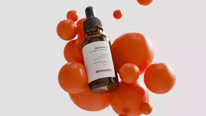 Serum skin care product bottle with bubbles