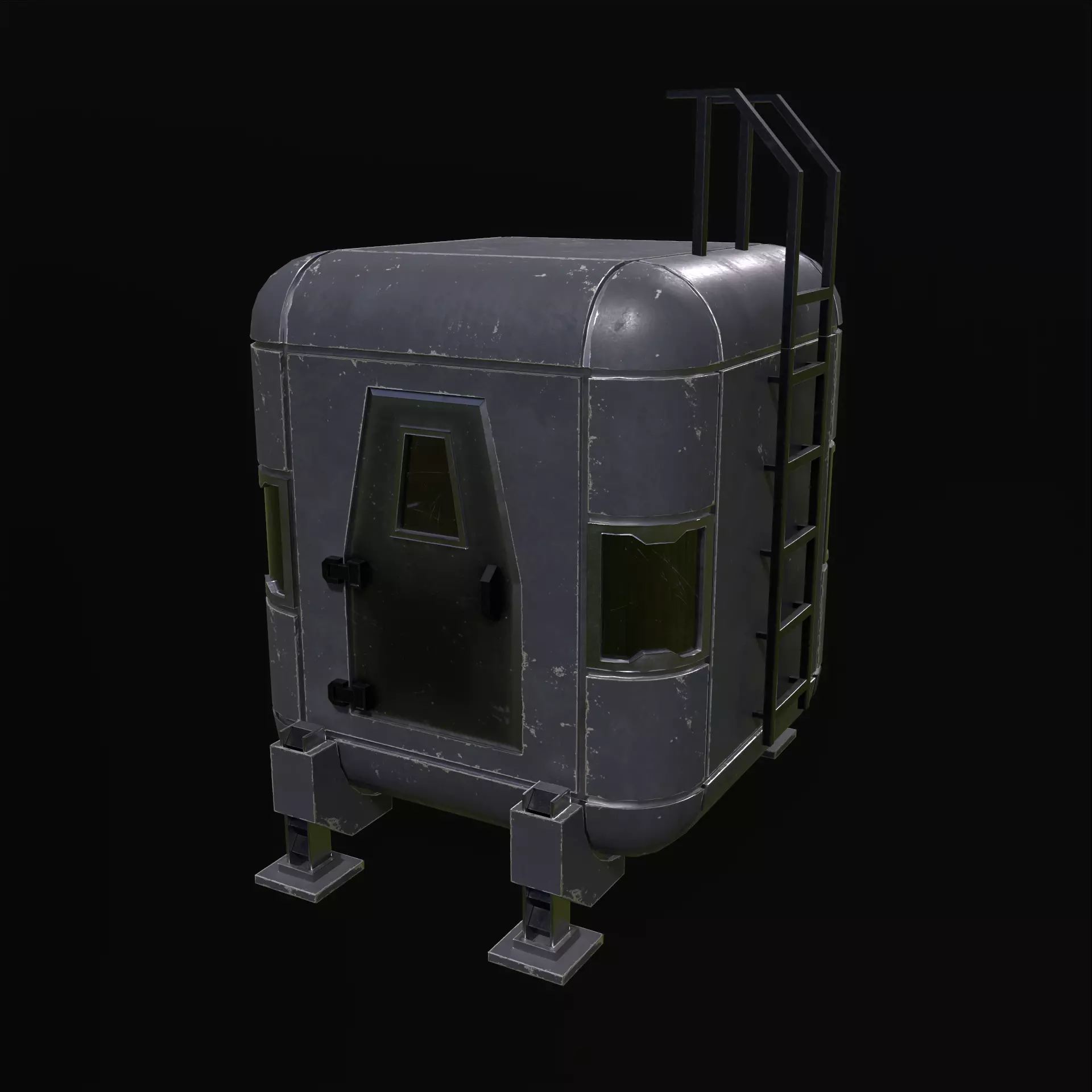 Modular Sci Fi House PBR Low-poly 3D model_30