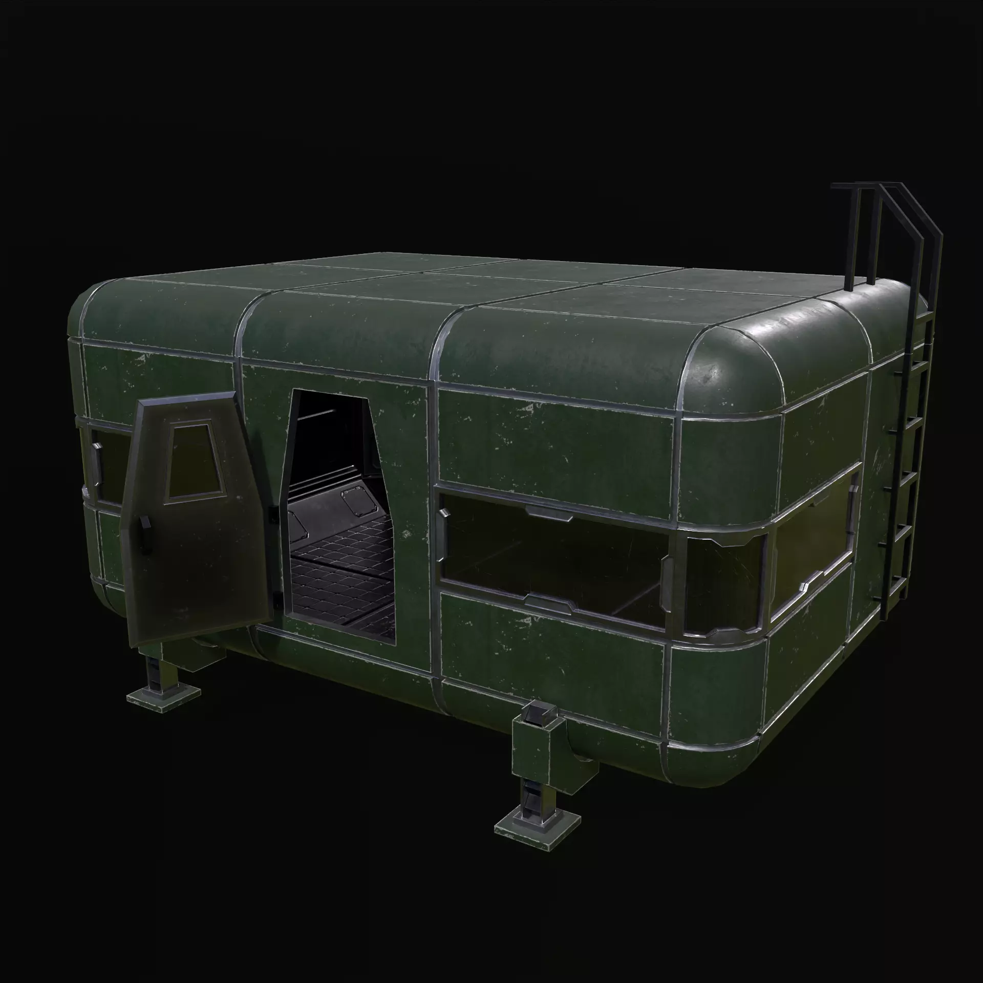 Modular Sci Fi House PBR Low-poly 3D model_16