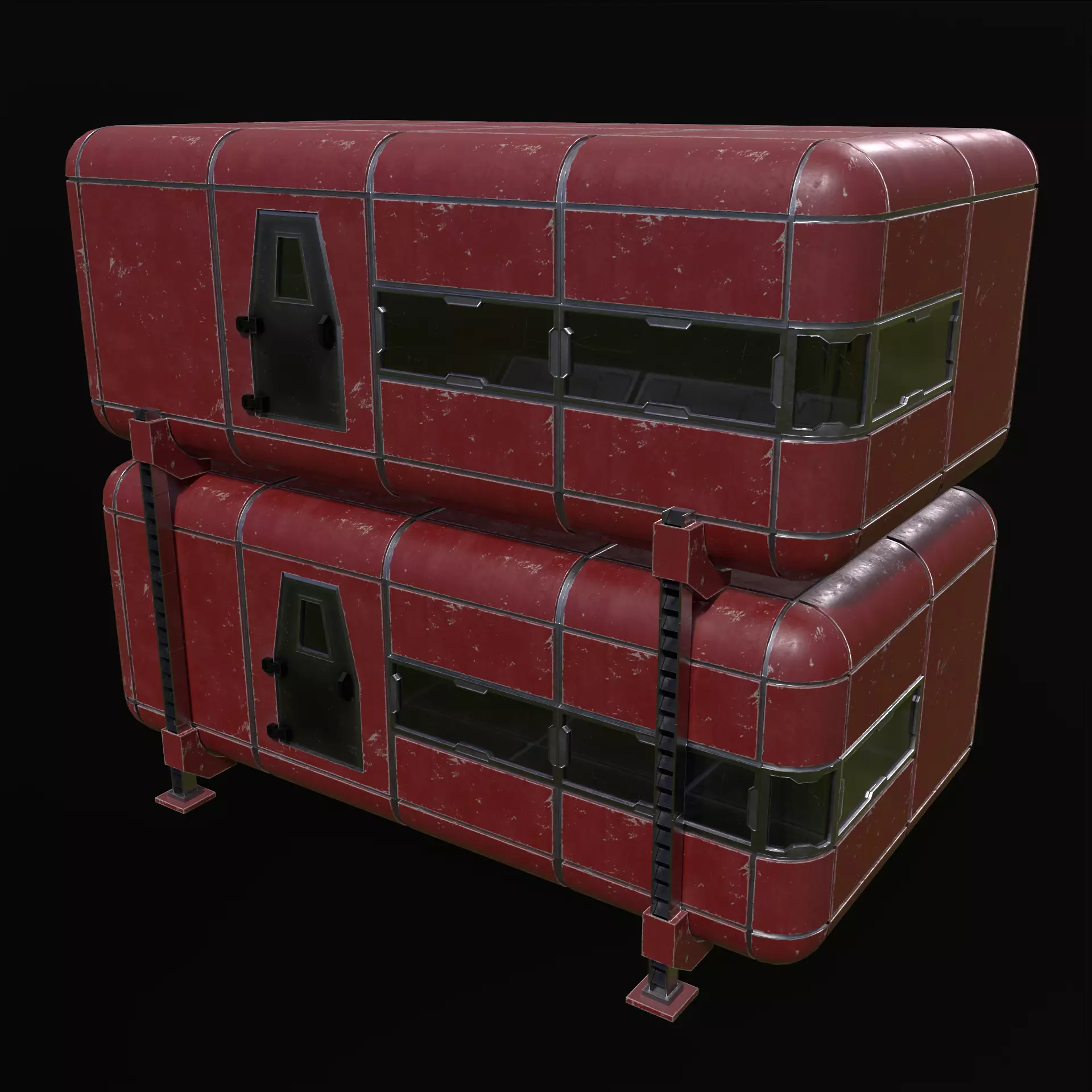 Modular Sci Fi House PBR Low-poly 3D model_3