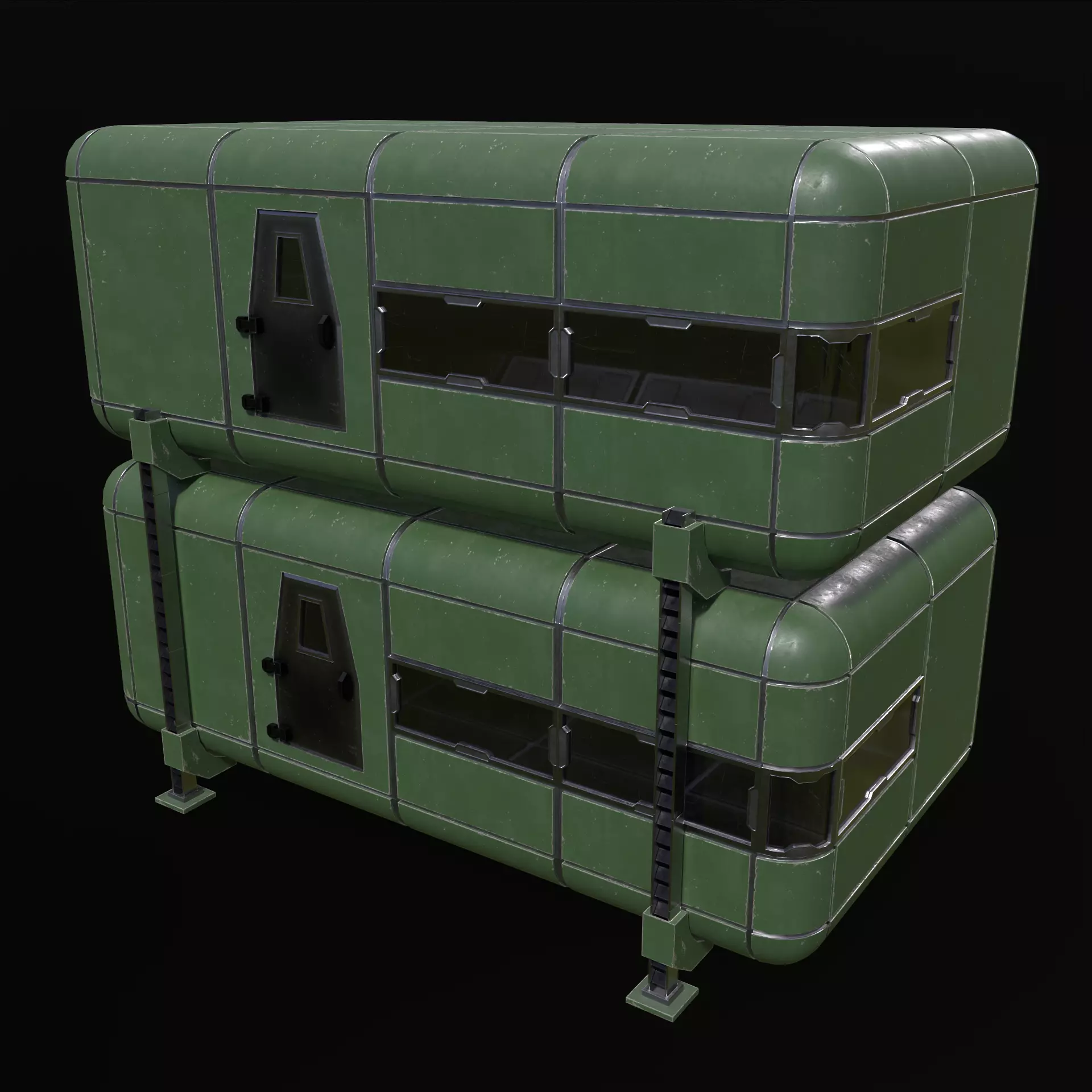 Modular Sci Fi House PBR Low-poly 3D model_21