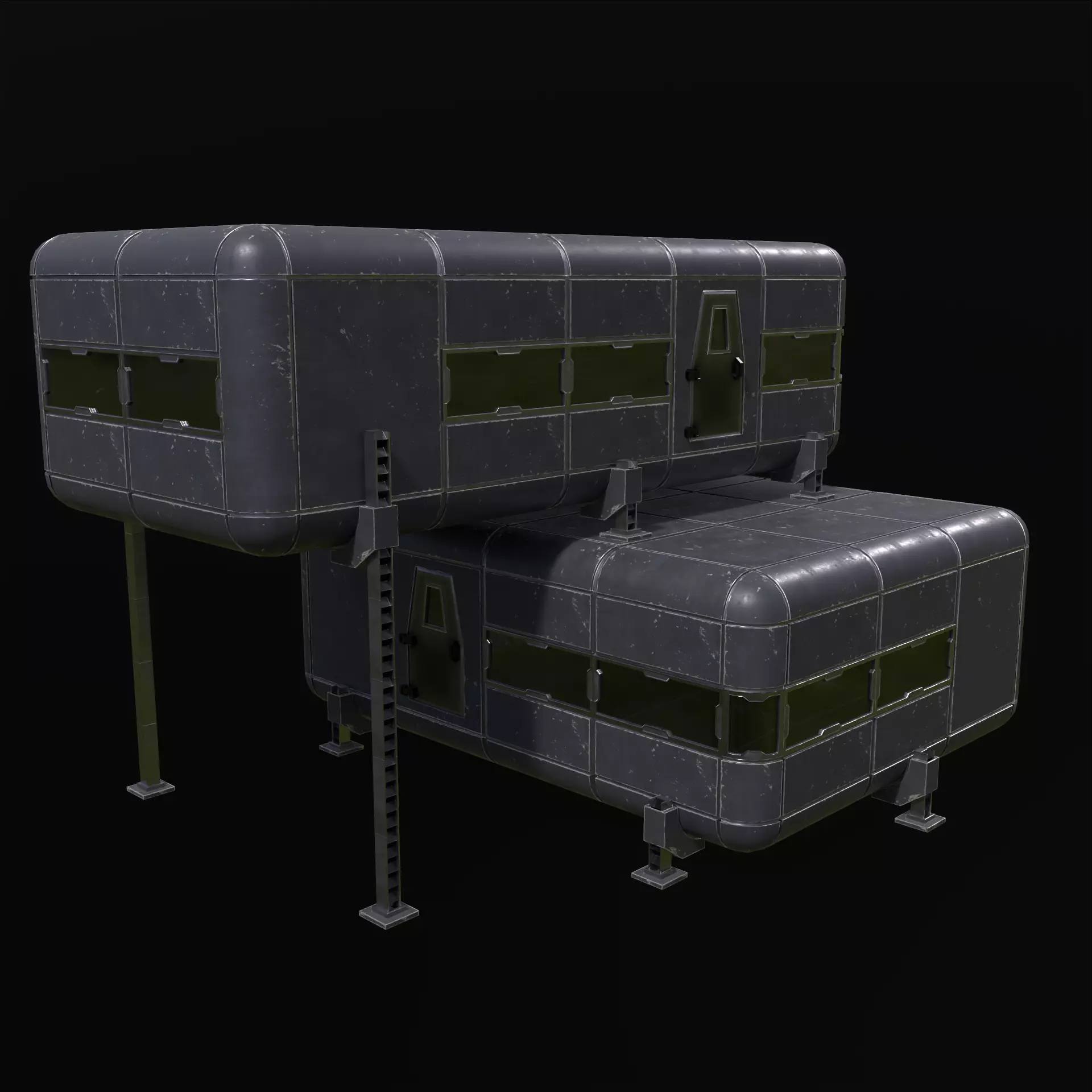Modular Sci Fi House PBR Low-poly 3D model_29