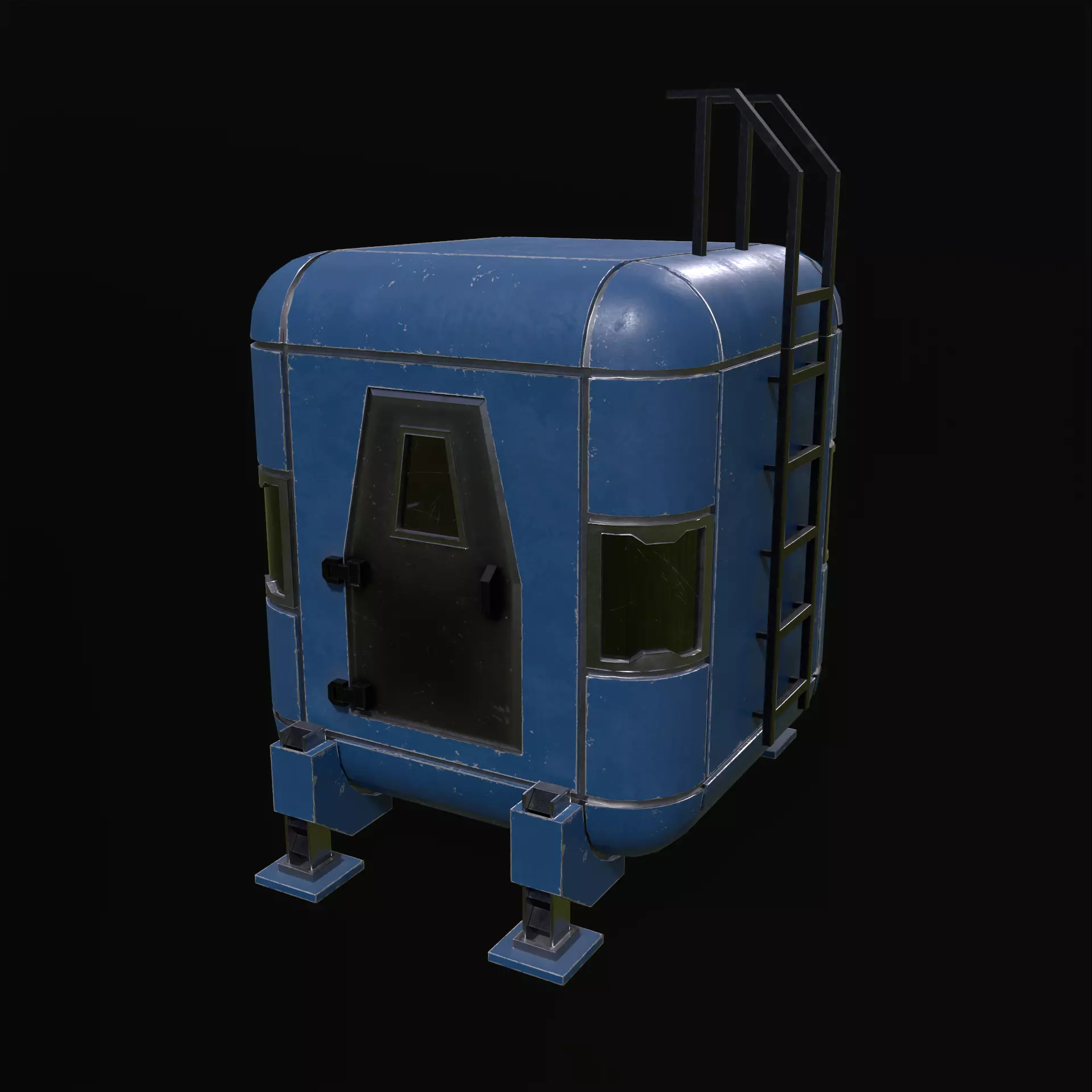 Modular Sci Fi House PBR Low-poly 3D model_11