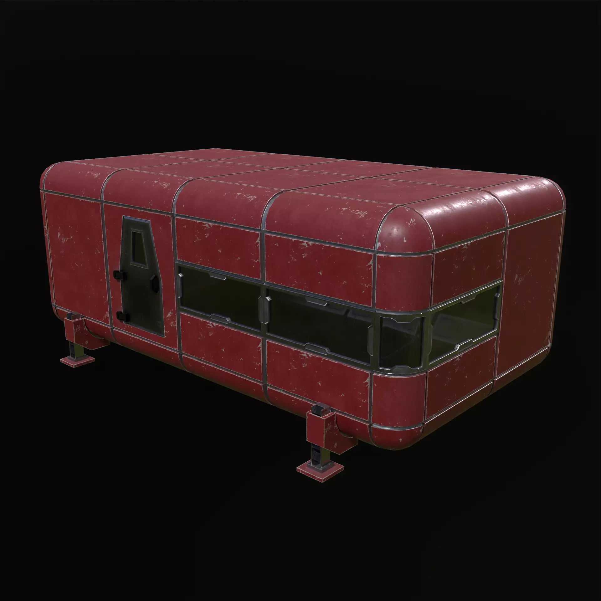 Modular Sci Fi House PBR Low-poly 3D model_0
