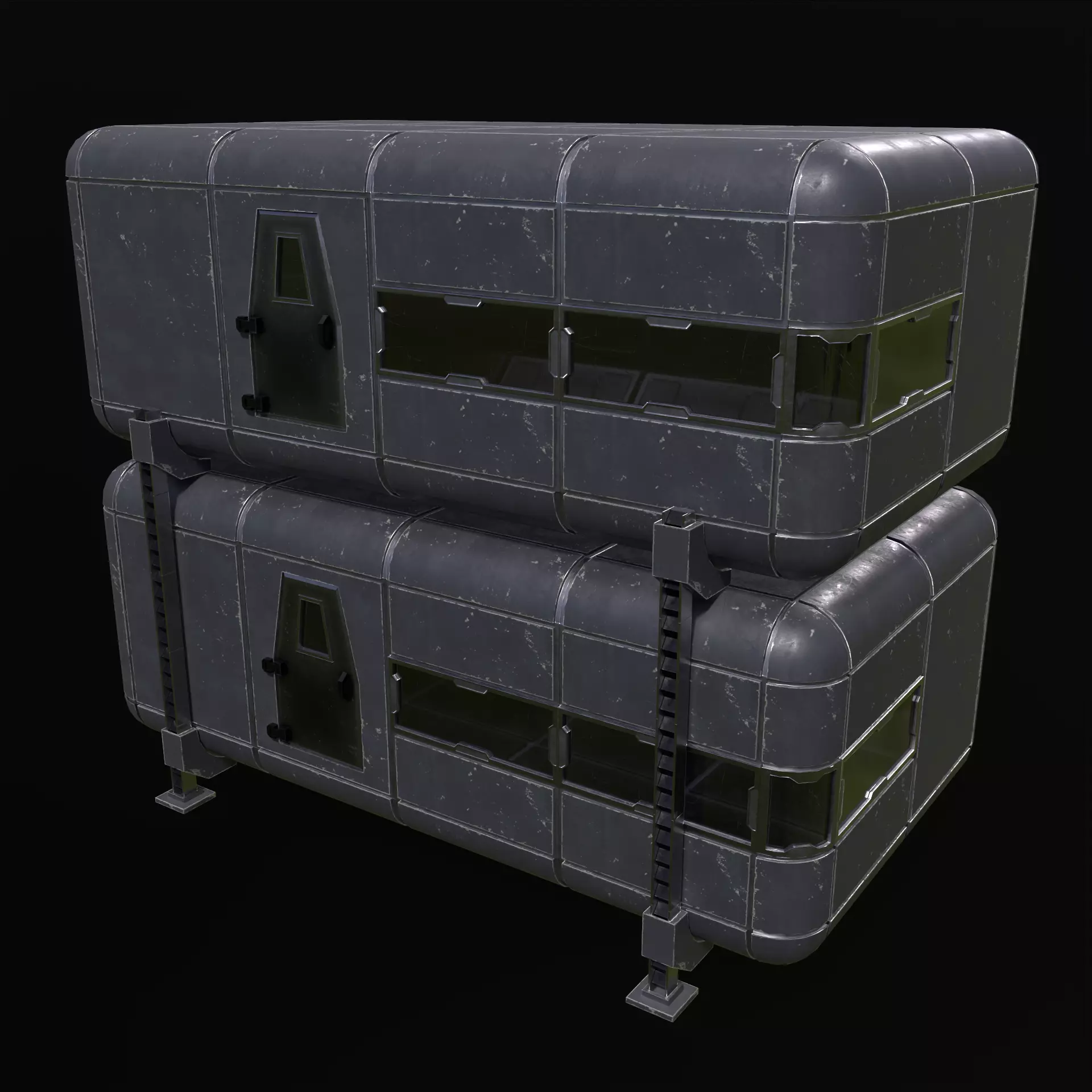 Modular Sci Fi House PBR Low-poly 3D model_27