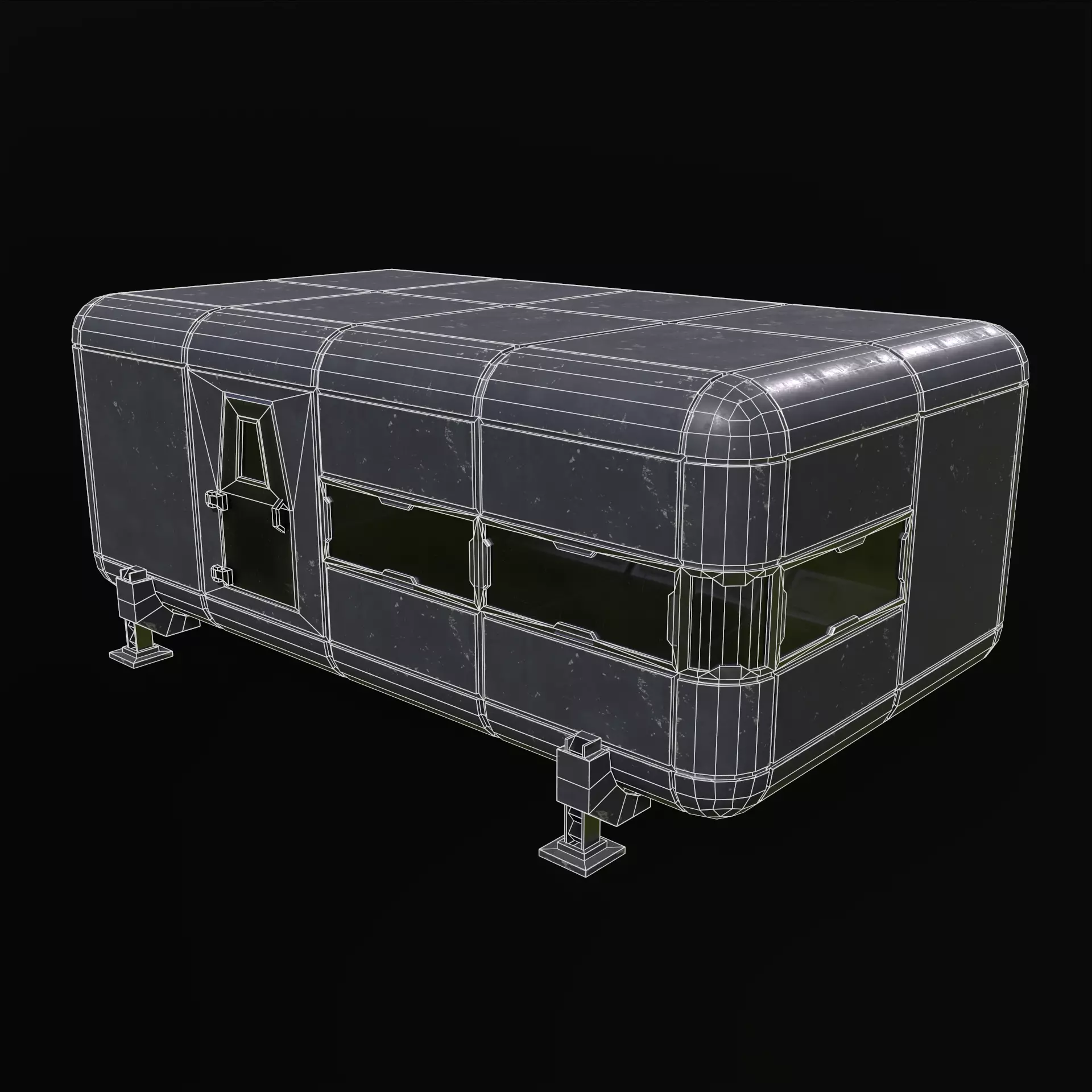 Modular Sci Fi House PBR Low-poly 3D model_31