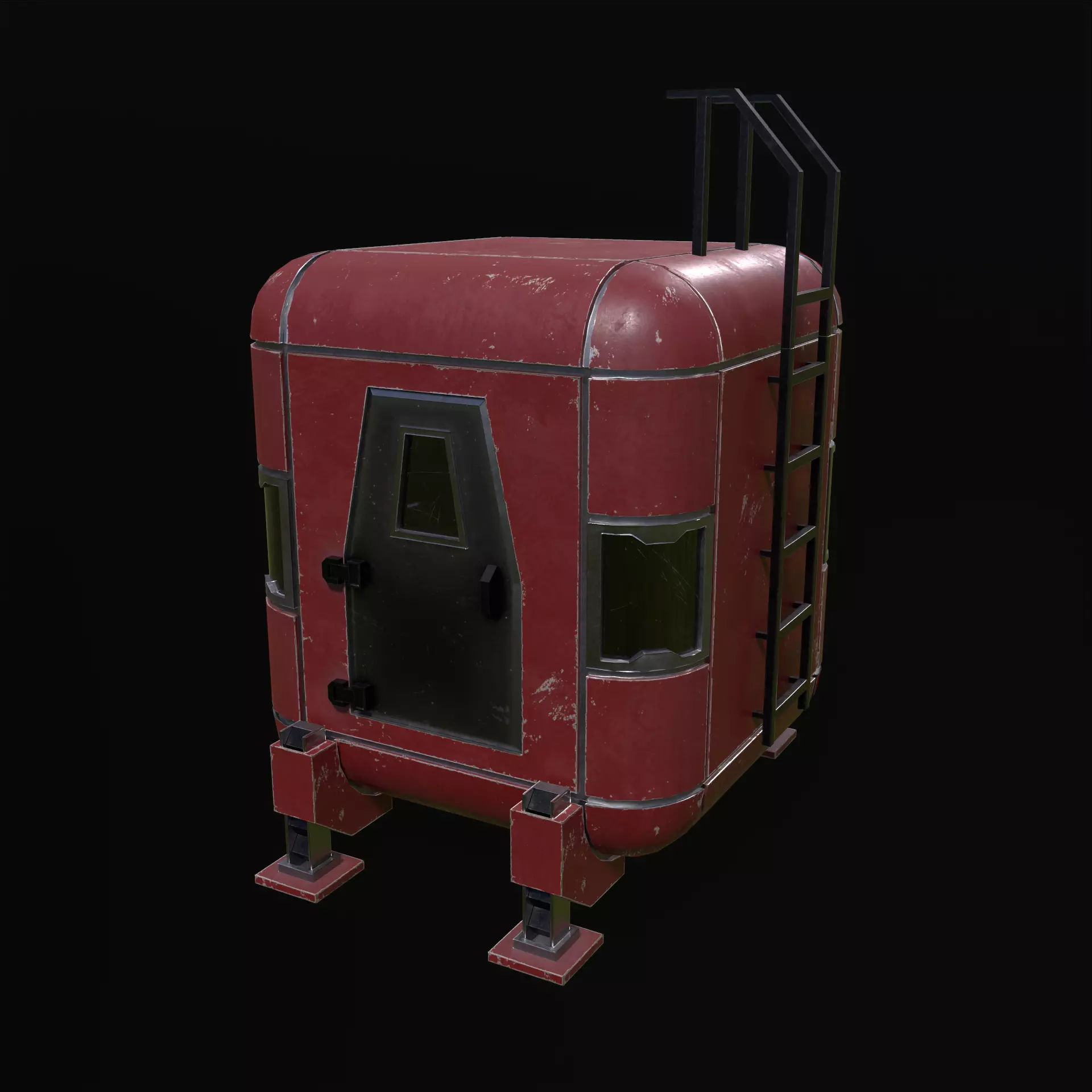 Modular Sci Fi House PBR Low-poly 3D model_5