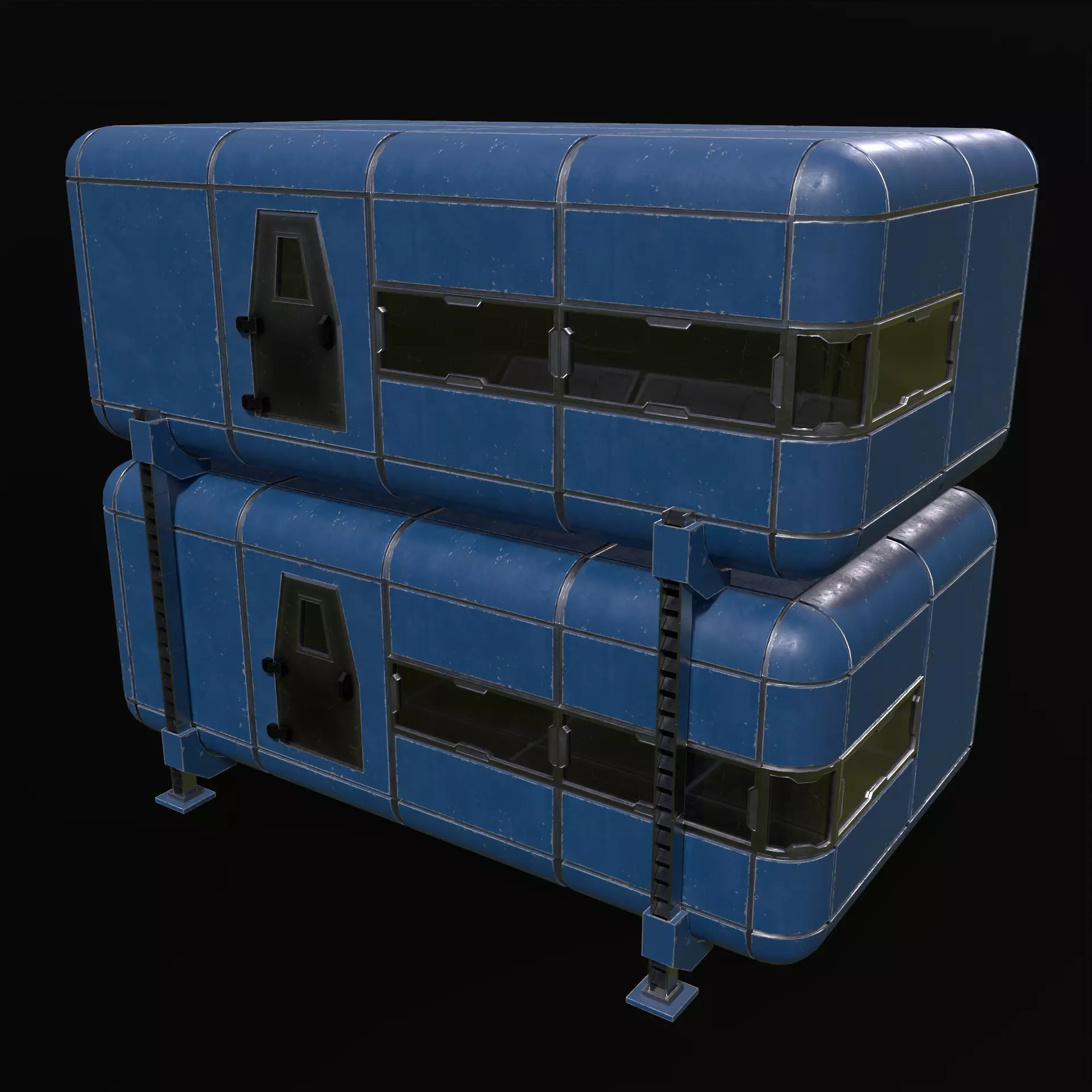 Modular Sci Fi House PBR Low-poly 3D model_9