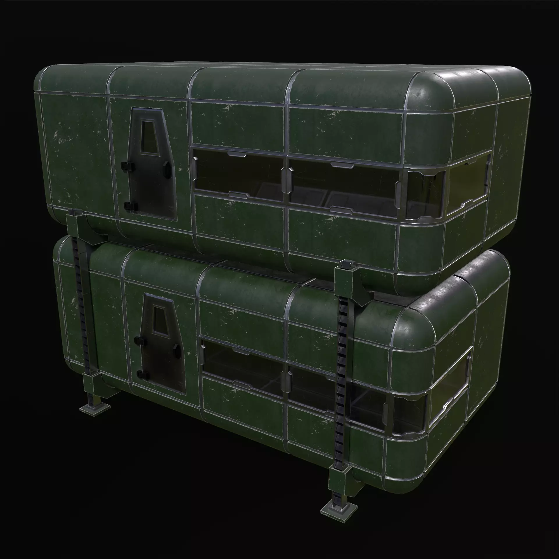 Modular Sci Fi House PBR Low-poly 3D model_15