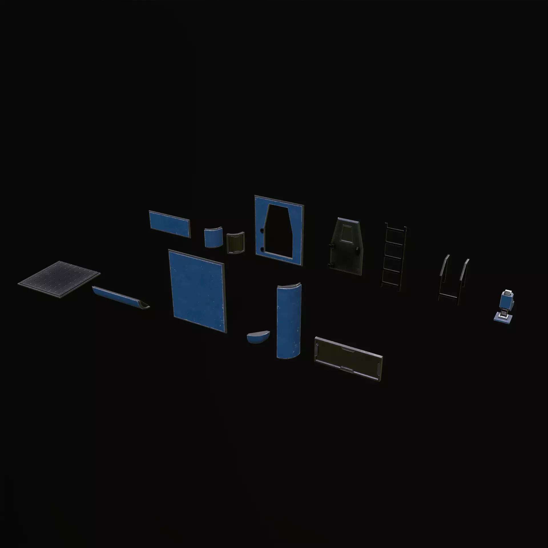 Modular Sci Fi House PBR Low-poly 3D model_35