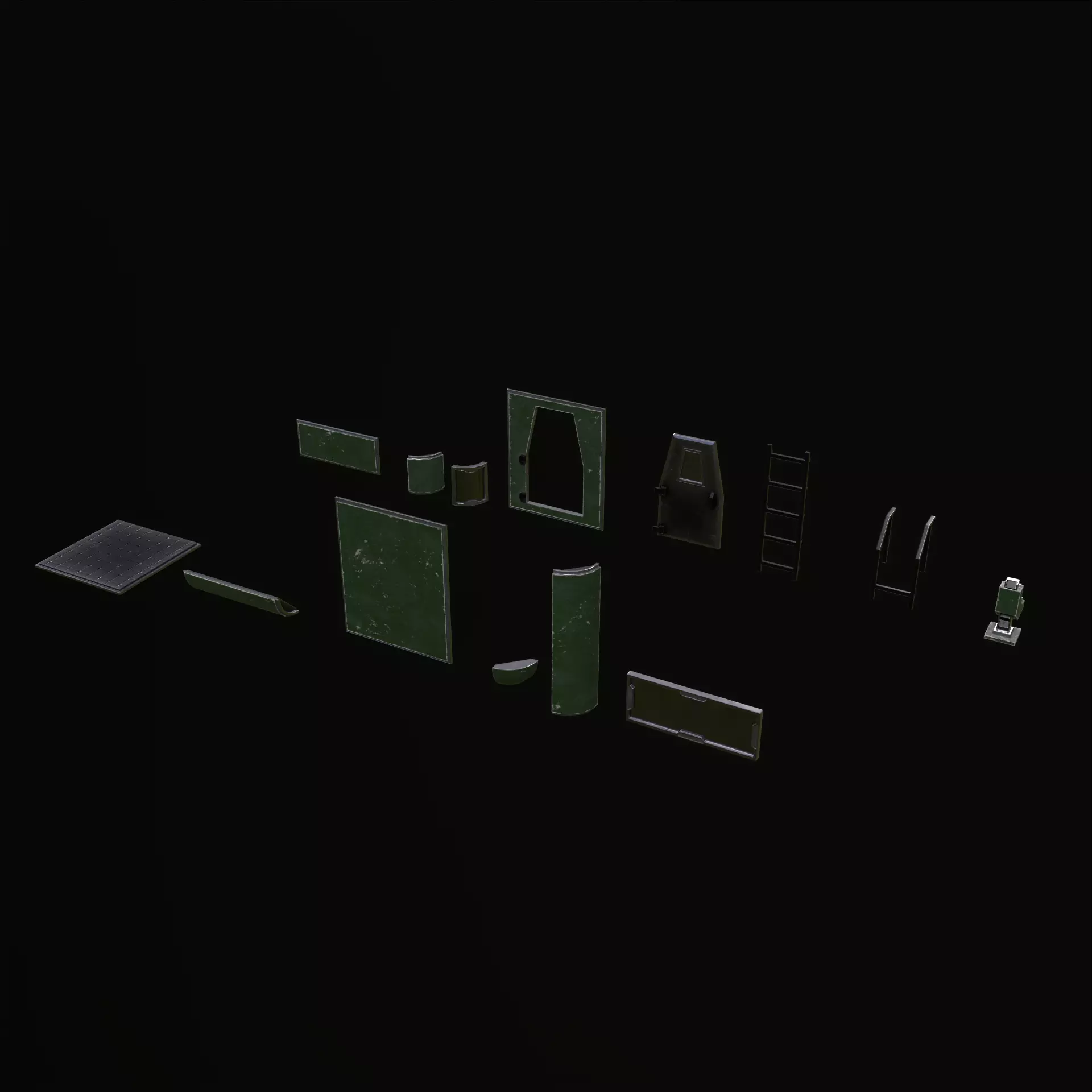 Modular Sci Fi House PBR Low-poly 3D model_36