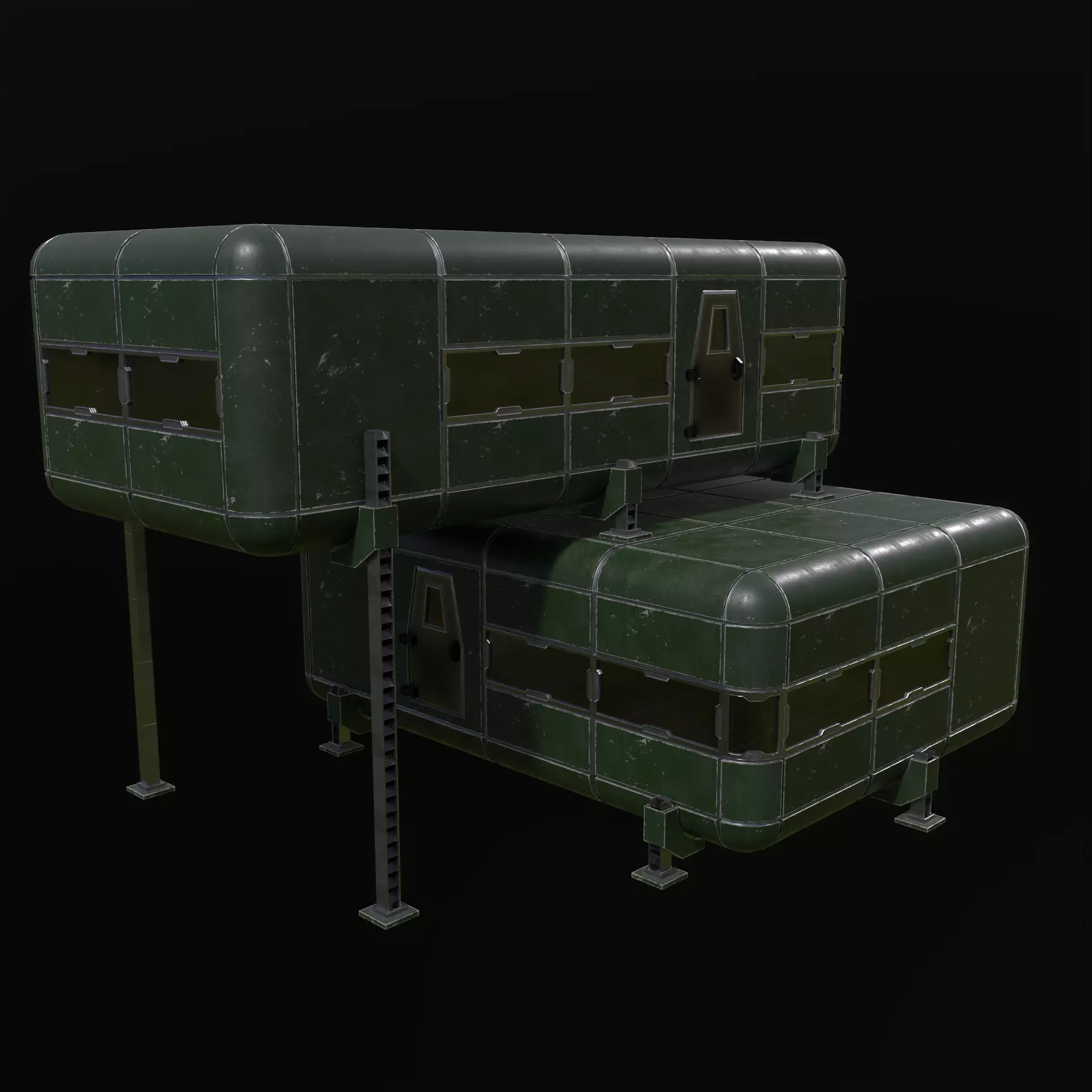 Modular Sci Fi House PBR Low-poly 3D model_18