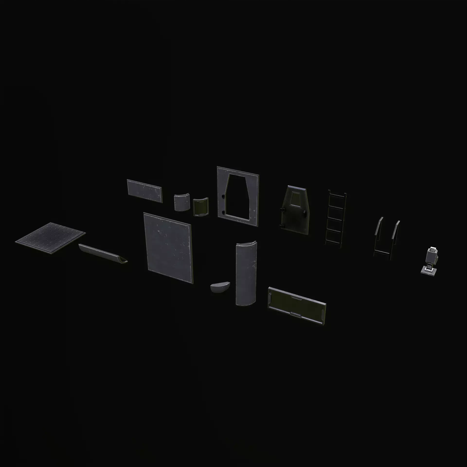 Modular Sci Fi House PBR Low-poly 3D model_38