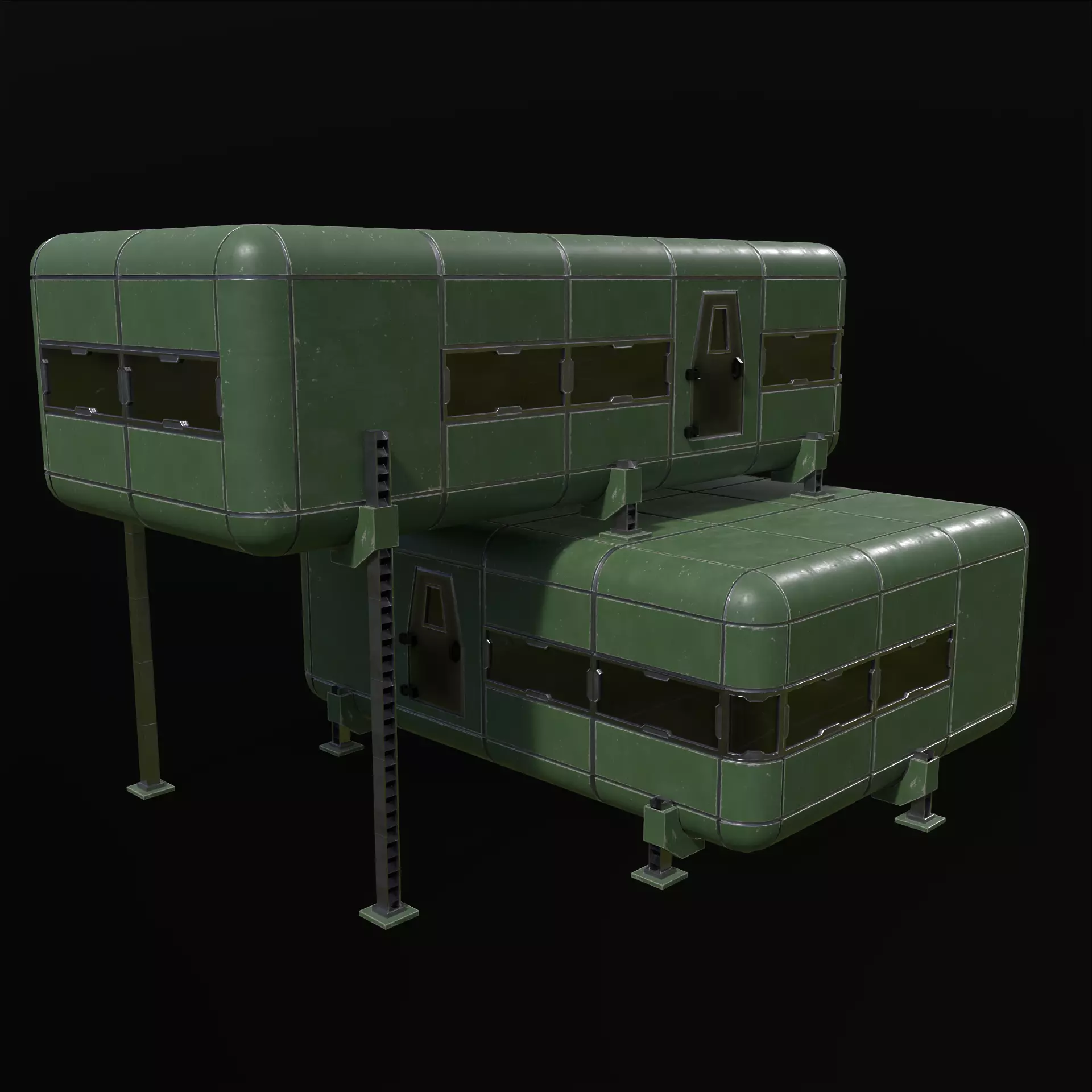 Modular Sci Fi House PBR Low-poly 3D model_24